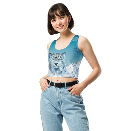 Schneeleoparden Crop-Top