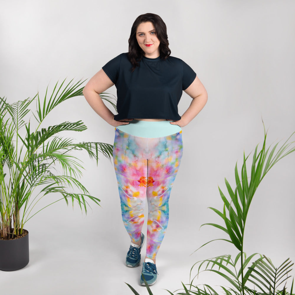 Aquarell-Leggings in Übergröße